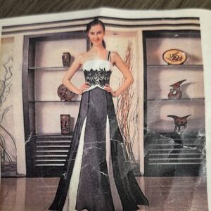 Ever Pretty Strapless Black and White Dress